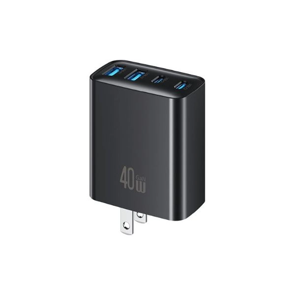 Củ Sạc Nhanh 4 cổng 2 Type-C, 2 USB-A USAMS T70 40W CC331TC01 (USM202-4P-UK) – Black