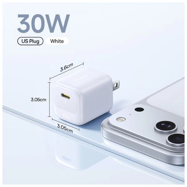 Củ sạc nhanh Type C Baseus EnerFill FN22 30W E0122601 (LVJ088-30-UW) - Moon White