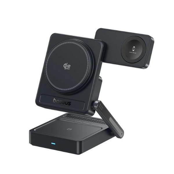 Đế sạc không dây 3-in-1 Baseus PicoGo AF21 Qi2.2 35W Cosmic Black (E0205402)