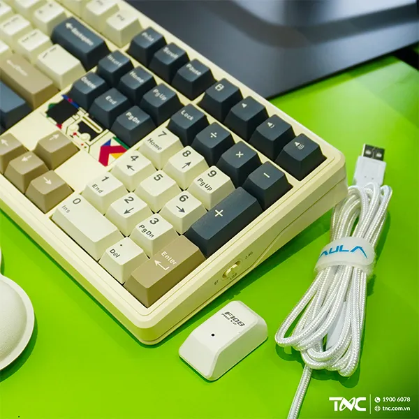 Bàn phím cơ 3 Mode Aula F108PRO V2 Xanh dương, Be, Nâu - Panda switch (6634)