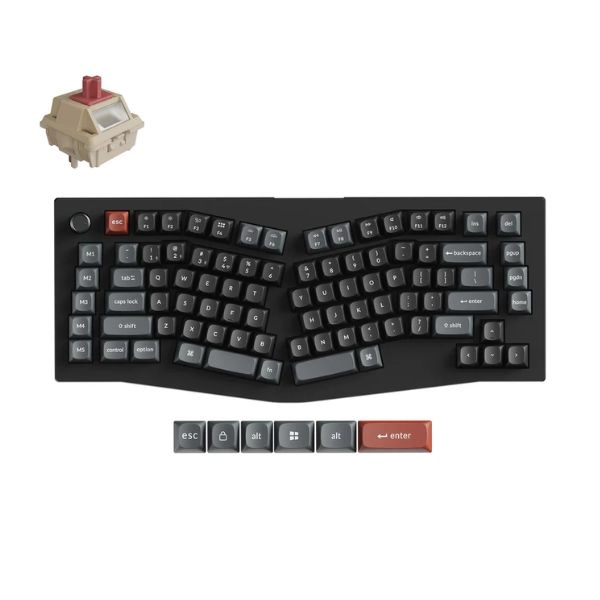 Bàn phím Keychron V10 Ultra 8K Wireless Custom Mechanical Red Switch - Black (V10U-D1)