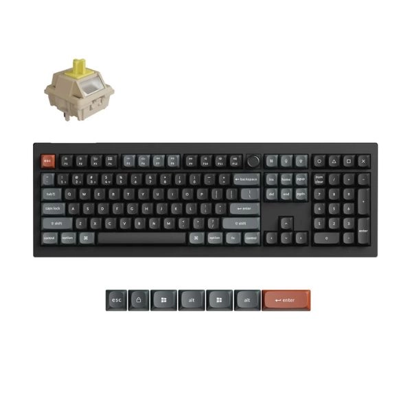 Bàn phím Keychron V6 Ultra 8K Wireless Hot-swappable RGB Backlight Banana Switch - Black (V6U-D4)