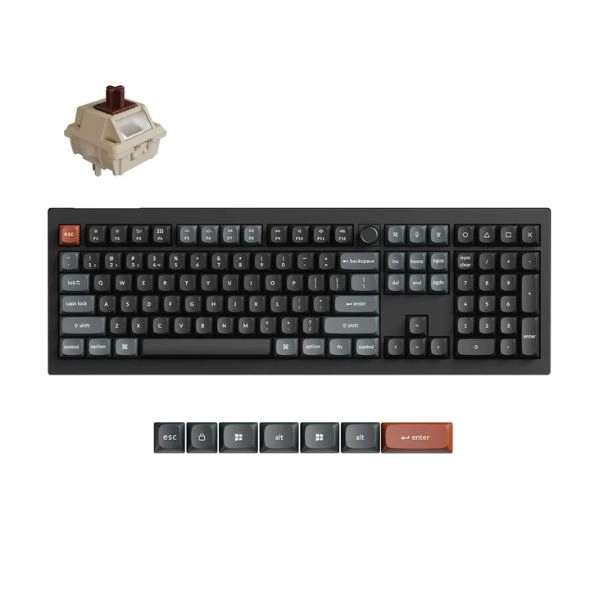 Bàn phím Keychron V6 Ultra 8K Wireless Hot-swappable RGB Backlight Brown Switch - Black (V6U-D3)