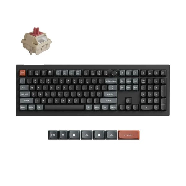 Bàn phím Keychron V6 Ultra 8K Wireless Hot-swappable RGB Backlight Red Switch - Black (V6U-D1)