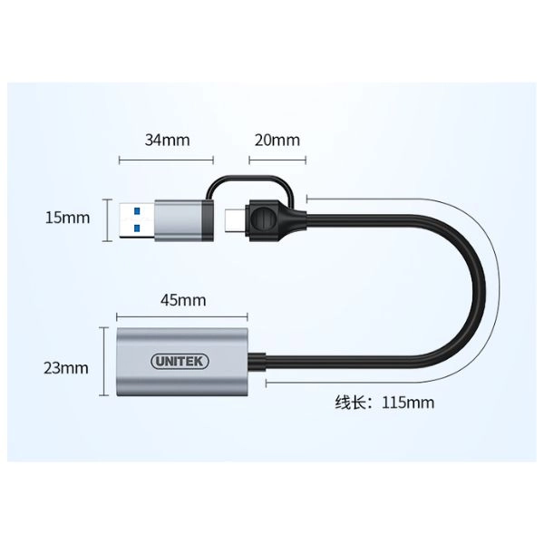 Cáp Chuyển Đổi USB/Type-C sang HDMI Unitek V141B