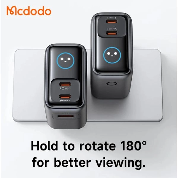 Củ Sạc Nhanh 3 cổng 2 Type-C, 1 USB-A MCDODO CH-420 Gana Ultra Series 70W Black (CH-4200)