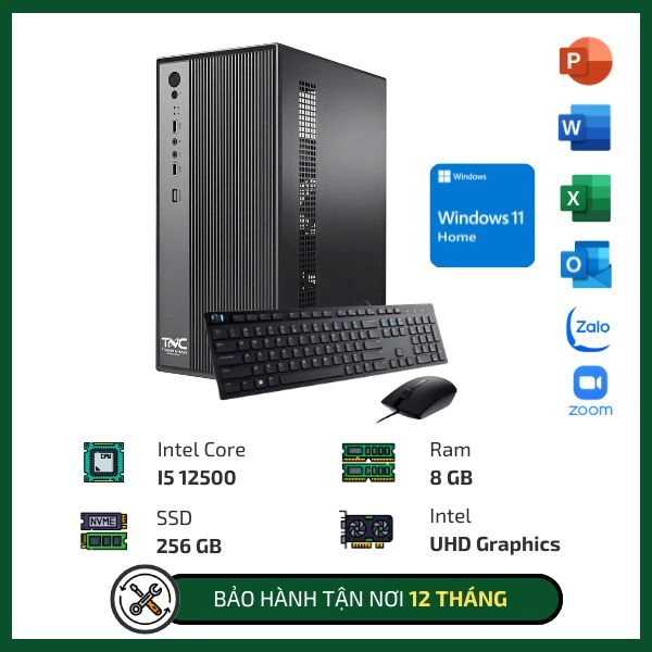 Máy bộ TNC Văn Phòng I5512W (I5 12500/ Ram 8GB/ SSD 256GB/ Windows 11 Home)