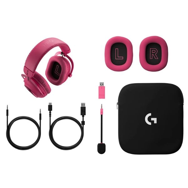 Tai nghe Gaming Logitech PRO X3 LIGHTSPEED Magenta (981-001757)