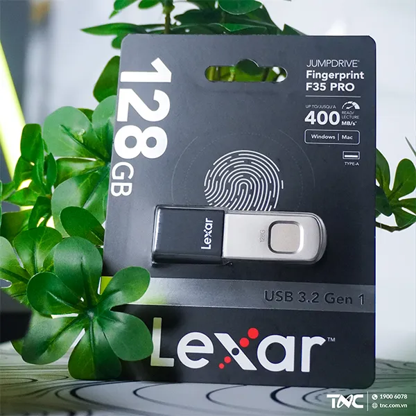USB Lexar Fingerprint F35 Pro 3.2 Gen 1 Flash Drive 128GB LJDF35P128G-RNBNG
