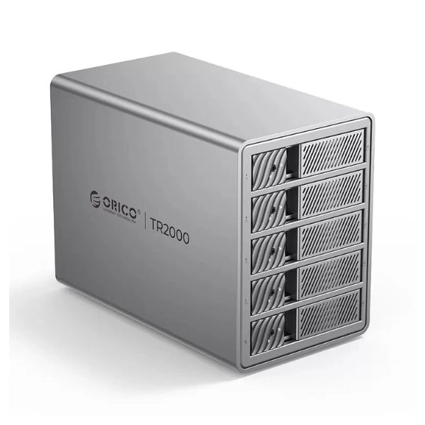 Hộp Đựng Ổ Cứng 3.5 inch 5 Khe Cắm SATA 3 USB-C ORICO 9858RC3-PRO-EU-GY-BP (RAID) 