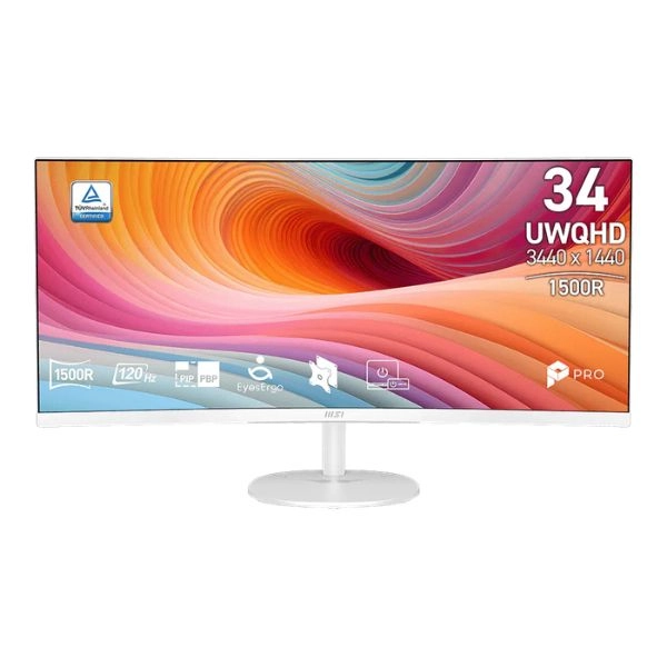 Màn hình LCD MSI PRO MP341CQW E12 (34 inch/ 3440 x 1440/ 300 cd/m2/ 1ms/ 120Hz/ 2W x 2 Speakers/ Curved)
