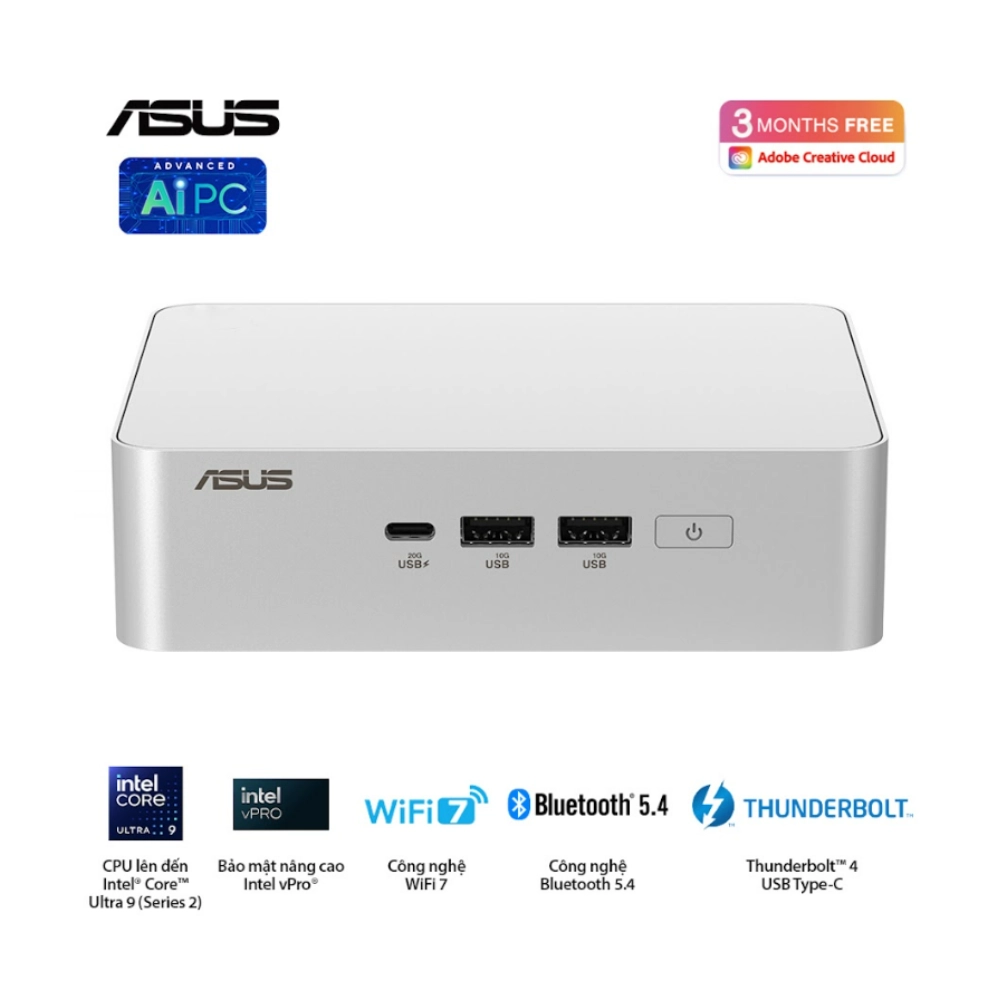 Máy bộ ASUS Mini PC NUC 15 Pro+ RNUC15CRSU500000I (Ultra 5 225H/ 3Y)