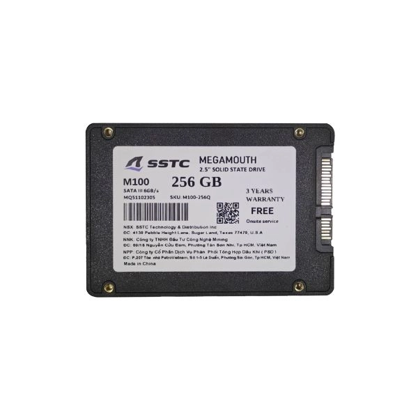 Ổ cứng SSD gắn trong SSTC Megamouth Sata 3 2.5 inch 256GB MS-M100-256GB
