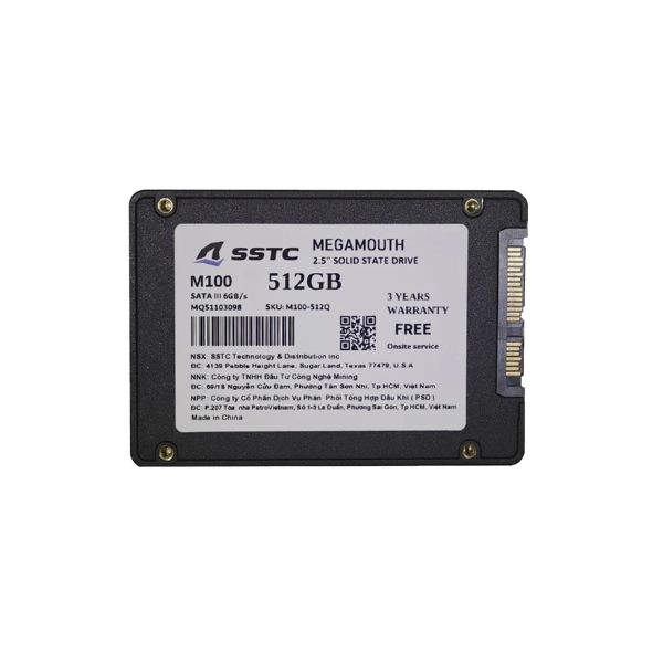 Ổ cứng SSD gắn trong SSTC Megamouth Sata 3 2.5 inch 512GB MS-M100-512GB