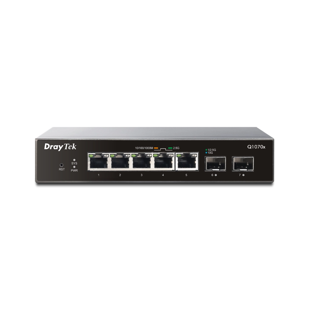 Switch Draytek Smart Lite VigorSwitch Q1070x (7 port/ 2.5/10 Gbps/ 2 SFP+)