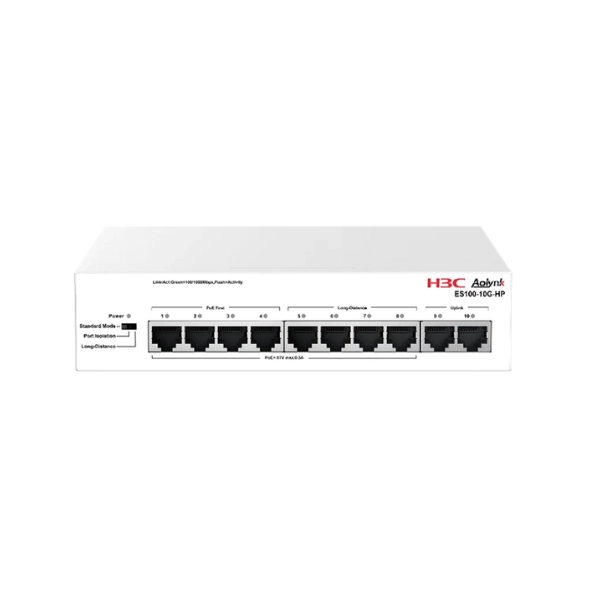 Switch PoE+ H3C Aolynk ES100-10G-HP (10 port/ 10/100/1000 Mbps)