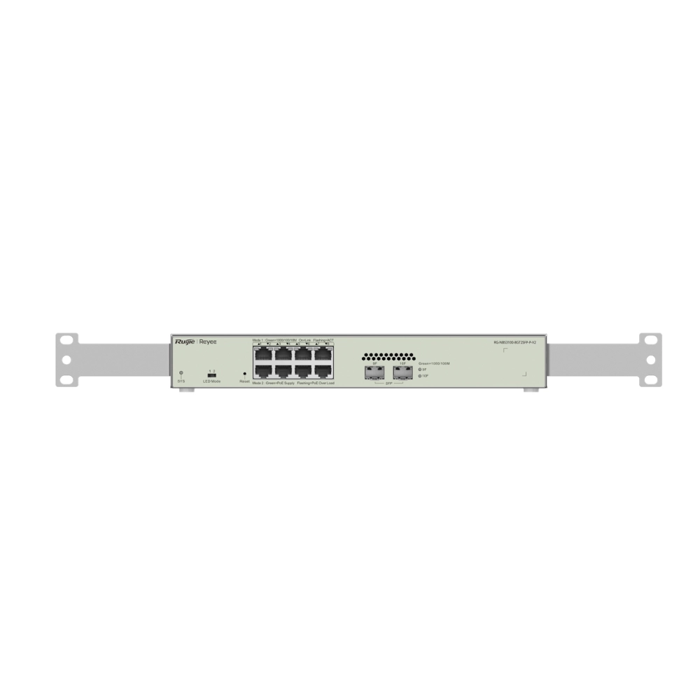 Switch PoE Ruijie Layer 2 RG-NBS3100-8GT2SFP-P-V2 (10 port/ 1 Gbps/ 2 SFP)