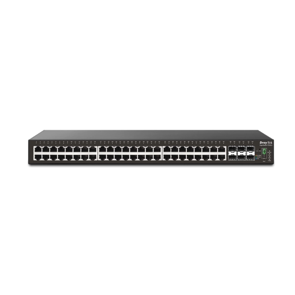 Switch PoE+ DrayTek VigorSwitch Layer 2+ 48 port 6 SFP+ P2542x (54 port/ 1/10Gbps/ 6 SFP+)