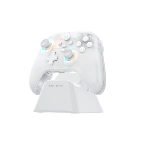 Tay cầm chơi game Machenike G3 v2 Tri-mode Màu Trắng (Kèm dock sạc)