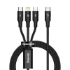Cáp sạc nhanh 3 in 1 Baseus Rapid Series 20W dài 1.5m CAMLT-SC01 (LVE003-15-BK) - Black