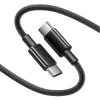 Cáp sạc nhanh Type C sang Type C Baseus Tungsten Gold Air 100W 1.2m Cluster Black (LVE115-CC-1K)