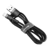 Cáp sạc nhanh USB to Lightning Baseus Cafule 2.4A dài 1m CALKLF-BG1 (Gray-Black)