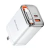 Củ Sạc Nhanh 2 cổng tích hợp cáp sạc dây rút MCDODO CH-411 GaN 67W MCCH411-US-WH (CH4112) - White