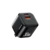 Củ Sạc Nhanh 2 cổng Type-C, USB-A USAMS CC270 GaN Mini Dual Ports Fast Charger 30W - Black (CC270TC01)