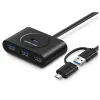 HUB USB 3.0 + Type-C 4 Port Ugreen 40850 kèm trợ nguồn cổng Micro 