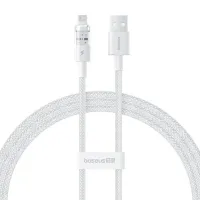 Cáp sạc nhanh USB to Lightning Baseus Gem 1m 2.4A White (LVE087-IP-1W)