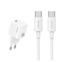 Combo Củ sạc + Cáp Type-C to Type-C dài 1M Usams JO04 20W JOXLTZ04 (USM194-CC-EW)