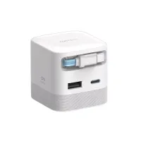 Củ Sạc Nhanh 2 cổng Type-C, USB-A Cuktech CP6 67W AD653W-WH White