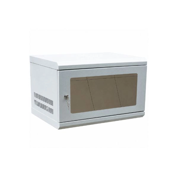 Tủ Mạng 6U Treo Tường Sâu D400 Cửa Mica Màu Ghi (TM640WGM-B)