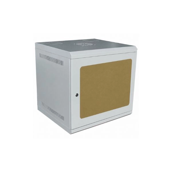 Tủ Mạng 9U Treo Tường D450 Cửa Mica Màu Ghi (TM945WGM-B)