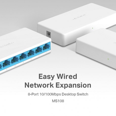 Switch Để Bàn 8 cổng 10/100Mbps Mercusys MS108