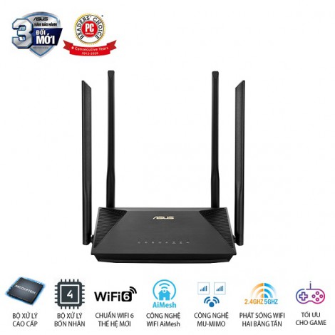 Router Wifi ASUS RT-AX53U (1775 Mbps/ Wifi 6/ 2.4/5 GHz)