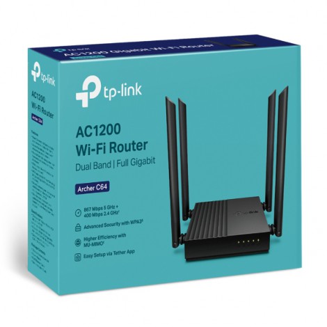 Bộ phát Wifi TP-Link Archer C64 (1200 Mbps/ Wifi 5/ 2.4/5 GHz)