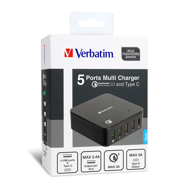 Bộ sạc đa cổng 5 cổng Verbatim 65396