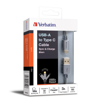 Cable USB-A sang TypeC Verbatim Xám 66152 dài 120cm