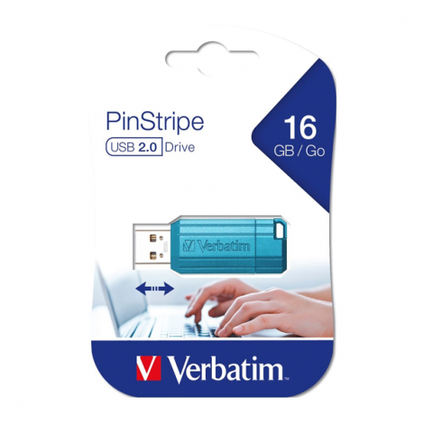 USB 16GB Verbatim PinStripe 49068 (màu xanh) 