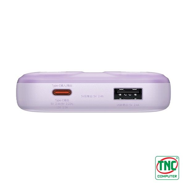 Sạc dự phòng Baseus Comet Series Dual-Cable 10000mAh 22.5W Purple được trang bị cổng kết nối đa dạng Sạc dự phòng Baseus Comet Series Dual-Cable 10000mAh 22.5W Purple được trang bị cổng kết nối đa dạng