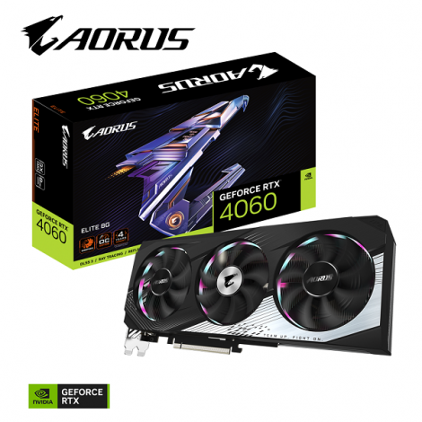 Card màn hình Gigabyte Aorus GeForce RTX 4060 ELITE 8G (GV-N4060AORUS E-8GD)