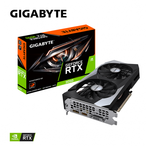 Card màn hình Gigabyte GeForce RTX 3050 WINDFORCE 8G (GV-N3050WF2-8GD)