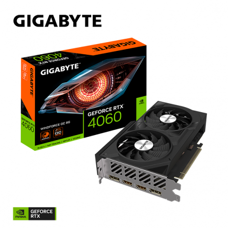 Card màn hình Gigabyte GeForce RTX 4060 WINDFORCE OC 8G (GV-N4060WF2OC-8GD)