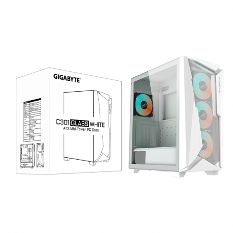 Case Gigabyte C301 Glass White C301G WHT