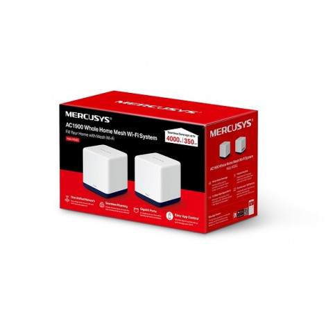Hệ thống Wifi mesh Mercusys Halo H50G (2 pack) - (1900 Mbps/ Wifi 5/ 2.4/5 GHz)