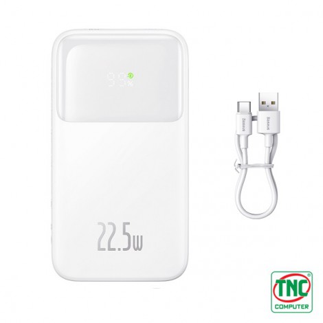 Sạc dự phòng Baseus Comet Series Dual-Cable 10000mAh 22.5W White LVA023-1W-22 (PPMD020002)