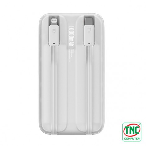 Sạc dự phòng Baseus Comet Series Dual-Cable 10000mAh 22.5W White LVA023-1W-22 (PPMD020002)