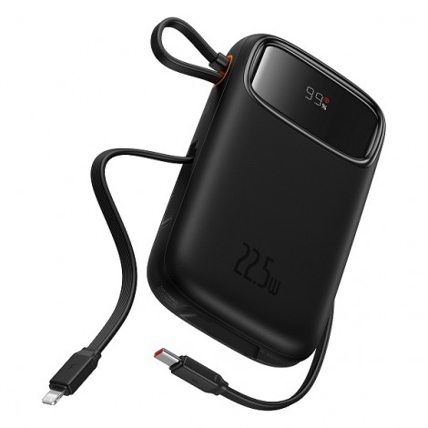 Sạc dự phòng Baseus Qpow2 Dual-Cable 10000mAh 22.5W Cluster Black LVA025-1K-22 (P10055003113-00)