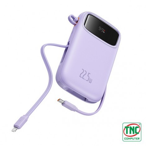 Sạc dự phòng Baseus Qpow2 Dual-Cable 10000mAh 22.5W Nebula Purple LVA025-1V-22 (P10055003513-00)